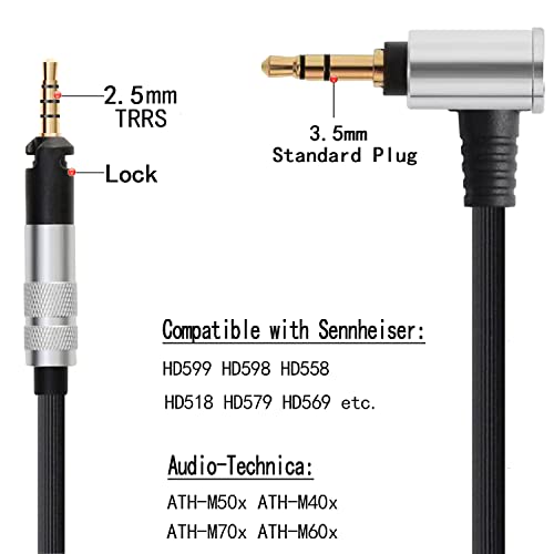 HD598 Audio Replacement Cable Compatible with Sennheiser HD598CS HD558 HD518 HD599 HD569 HD579 ATH-M50X M60X M70X Headphones with 3.5mm Plug 4.9ft - style: 3.5mm Plug