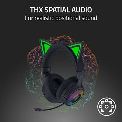 Razer Kraken Kitty V3 Pro Wireless RGB Gaming Headset, Black - color: Black