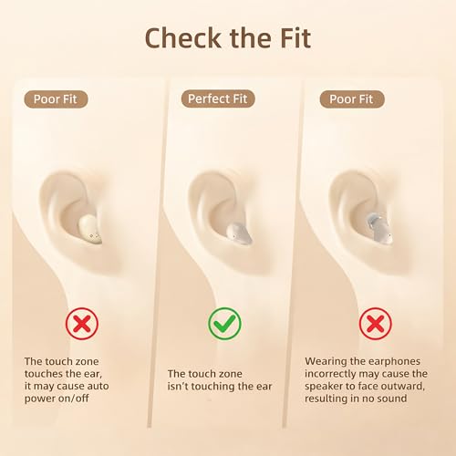 Invisible Sleep Earbuds, Mini Wireless Bluetooth Earbuds for Side Sleepers, Ultra-Light Ergonomic Design, Smart Touch Control, Auto Pairing, IPX5 Waterproof, Deep Bass Stereo（DeepWhite） - color: Deep White
