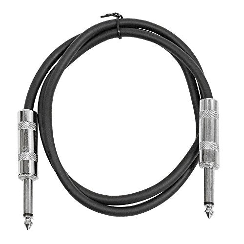 Seismic Audio SASTSX-2Black-6PK 2-Feet TS 1/4-Inch Guitar, Instrument, or Patch Cable, Black - color: Black, size: 2 Foot
