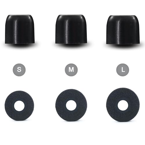 Klowcok Foam Replacement Ear Tips for DEWALT Neckband Earphones, Small | Comfort fit, 3Pairs, Black - size: Small