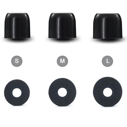Klowcok Foam Replacement Ear Tips for DEWALT Neckband Earphones, Small | Comfort fit, 3Pairs, Black - size: Small