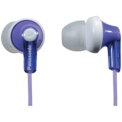 Panasonic ErgoFit In-Ear Earbud Headphones RP-HJE120-V (Purple) Dynamic Crystal Clear Sound, Ergonomic Comfort-Fit,Violet - color: Violet, size: S/M/L, style: No Mic