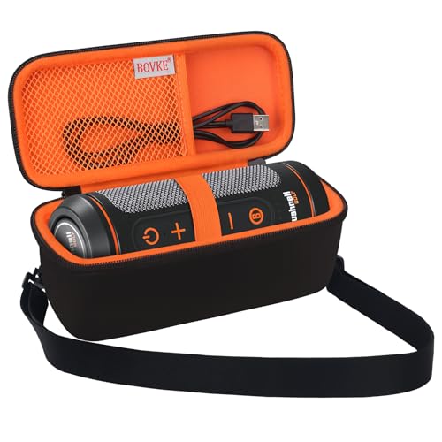 BOVKE Carrying Case for Bushnell Wingman 2 /Bushnell Wingman Golf GPS Bluetooth Speaker, Extra Mesh Pocket for Charging Cords and Accessories, Black - color: A_Black+Black