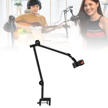 EBTOOLS Microphone Arm Stand, 360 Degree Rotation Zinc Alloy Suspension Boom Arm with 3/8 5/8 Thread Adapter and Cable Management, for Condenser Dynamic Mics Podcast Live Streaming