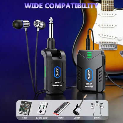 JOYO Wireless in Ear Monitor System JW-07 Bundle Studio Monitor Headphones, 50mm Drivers Over-Ear with Passive Noise Isolation JMH-02