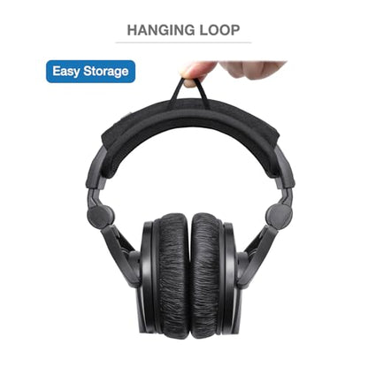 Headband Cushion Cover Compatible with Sennheiser HD280, HD280 Pro, HD300 Pro, HMD280, HMD281 Over Ear Headphone, 6mm Thick Soft Cushion, No Wobble Zipper Slider, with Hanging Loop