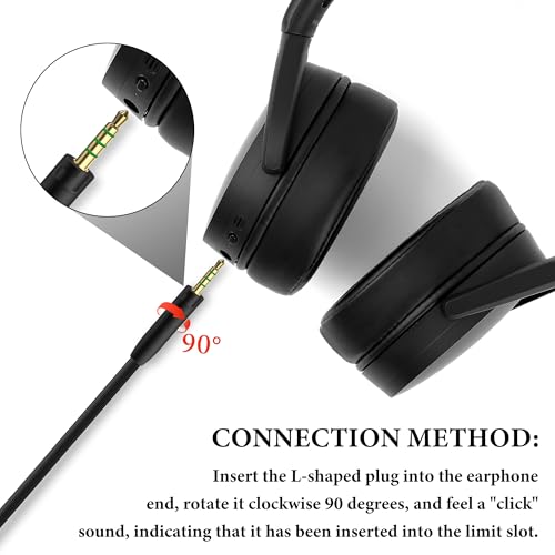 GEEKRIA Audio Cable Compatible with Sennheiser Momentum 4/3/2, HD1 On-Ear, HD 458BT, HD4.50SE, HD4.50, HD350BT Headphones, 3.5mm to 2.5mm Replacement Cord (4 ft / 1.2m)