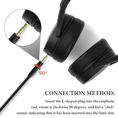 GEEKRIA Audio Cable Compatible with Sennheiser Momentum 4/3/2, HD1 On-Ear, HD 458BT, HD4.50SE, HD4.50, HD350BT Headphones, 3.5mm to 2.5mm Replacement Cord (4 ft / 1.2m)