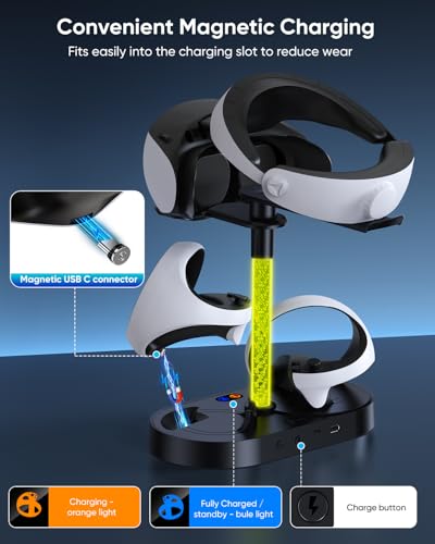 FASTSNAIL RGB Charging Stand & Storage Station for PlayStation VR2 - Black - color: Black