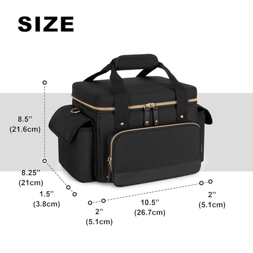 Damero DJ Cable File Bag with Detachable Dividers and Shoulder Strap | Small Gig Cable Bag for Cords, DJ Gear, Sound Instrument and Accessories