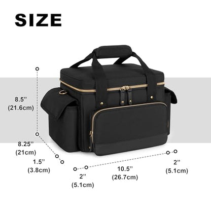 Damero DJ Cable File Bag with Detachable Dividers and Shoulder Strap | Small Gig Cable Bag for Cords, DJ Gear, Sound Instrument and Accessories