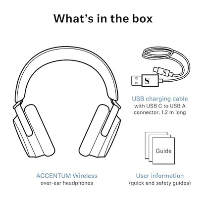 Sennheiser ACCENTUM Wireless Bluetooth Headphones, 50hr Battery, ANC, White - color: White, style: ACCENTUM Wireless