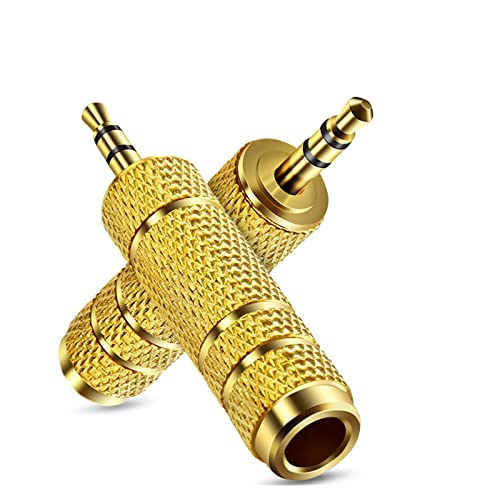 3.5mm Male to 6.35mm Female Headphone Adapter, TRS 1/8 Inch Plug to 1/4 Inch Jack Stereo Audio Adapter for Amplifiers, Guitar, Home Theater Devices, Laptop, Headphones etc