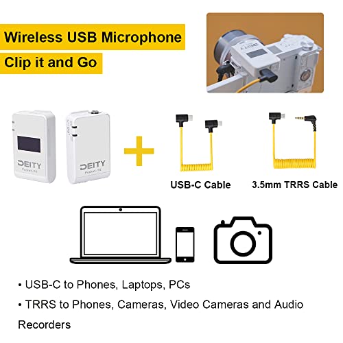 Deity Pocket Wireless Microphones Lavalier Microphone 2.4Ghz White