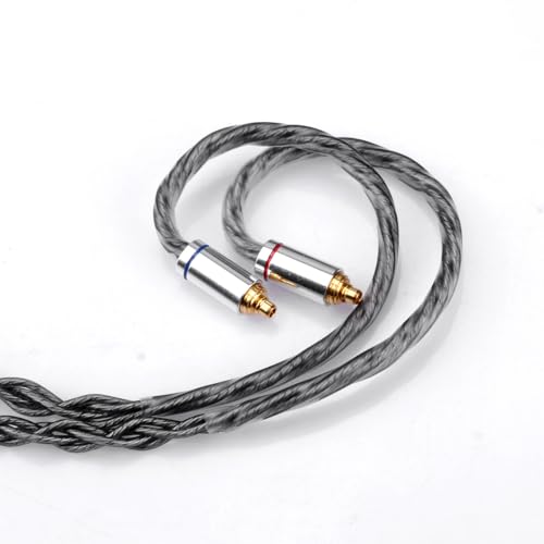FAAEAL MMCX Connectors 8N Single Crystal Copper Silver Plated Mixed Cord Compatible with Sennheiser IE900 IE600 Shure SE535 SE315 UE900s TIN Audio T2 T3 BGVP Earphone 3.5mm Plug