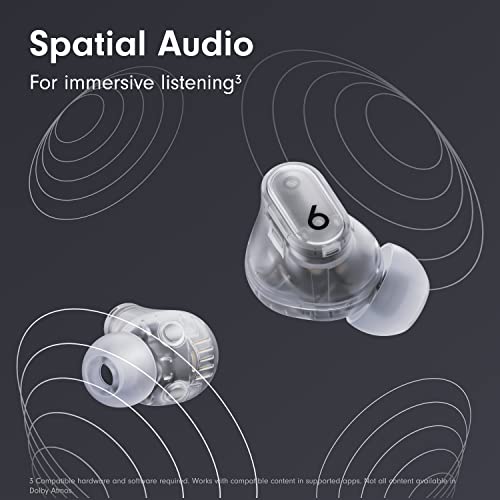 Beats Studio Buds + | True Wireless Noise Cancelling Earbuds, Enhanced Apple & Android Compatibility, Built-in Microphone, Sweat Resistant Bluetooth Headphones, Spatial Audio - Transparent - color: Transparent, style: Standalone