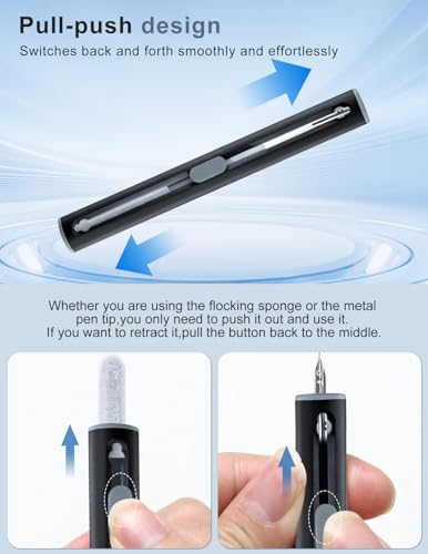 Cleaner Kit for Airpods, Earbuds Cleaning kit for Airpods Pro 1 2 3, Phone Cleaner kit with Brush for Bluetooth Earbuds Cleaner, Wireless Earphones,iPhone,Laptop, Camera (Black) - color: Black