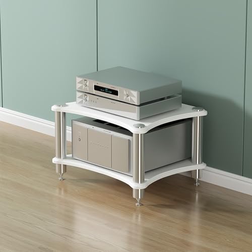 Stereo cabinet,audio rack,av media stand,stereo stand,audio stand,av cabinet,stereo racks and stands,media rack,hifi rack,audio rack cabinet,stereo rack,audio cabinet,audio-video shelving,av rack(2-la - color: 2-layer, size: White