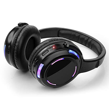 Professional Silent Disco LED Wireless Headphones and RF LED Silent Disco Earphones for iPod MP3 DJ Music Pary Club (Single 1 led Headphone) - color: single 1 led headphone