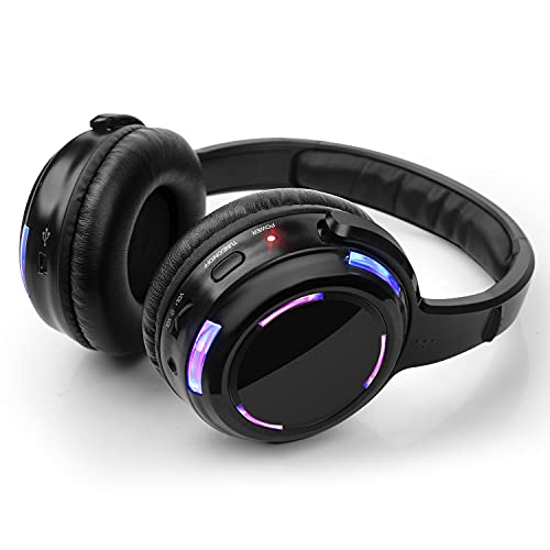 Professional Silent Disco LED Wireless Headphones and RF LED Silent Disco Earphones for iPod MP3 DJ Music Pary Club (Single 1 led Headphone) - color: single 1 led headphone