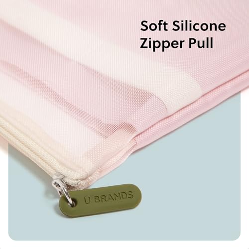 U Brands Tech Pouch Combo, Set of 2 - color: Rose Pink and Olive Green