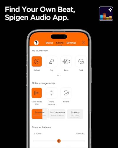 Spigen True Wireless Earbuds, Active Noise Cancellation Bluetooth Earbuds | 30H Playtime, EQ Customizing App, 6 Mics, Gaming Mode, LCP Graphene Driver - Black - color: Black