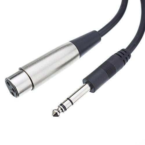 CableWholesale 3-Pin XLR Female to 1/4" TRS/Stereo Male Audio Cable, 24 AWG Microphone Cable, 6 feet - style: XLR Female to 1/4-Inch Stereo Male