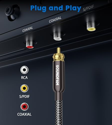 Subwoofer Cable 26ft/8M RCA to RCA Audio Cable 24K Gold-Plated Cotton Braided Double Shielded Digital Analogue Supports Amplifiers,Home Theater,Hi-Fi Systems,Subwoofer - size: 26ft/8M, style: Subwoofer Cable M/M
