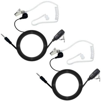 1-Pin Covert Earpiece for Cobra Radios, Security & Pro Use 2-Pack | Clear Acoustic Tube Headset with PTT Mic, Hands-Free, Noise-Isolating, Ideal for Security, Retail and Noisy Events