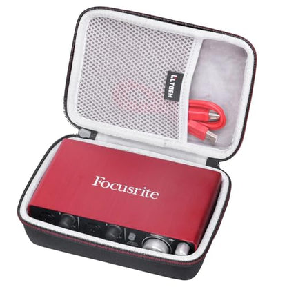 LTGEM Case for Focusrite Scarlett 2i2/Solo 4th Gen USB Audio Interface | Hard EVA Shell, Water-Resistant, Shock Protection, Scratch-Resistant Interior, Portable Travel Storage Case Only