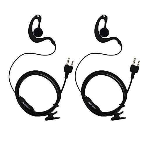 2Pcs G Shape Clip-Ear Walkie Talkie Headset Earpiece with Mic is Compatible with Midland LXT118 GXT1000VP4 LXT500VP3 LXT600VP3 LXT380 2-pin