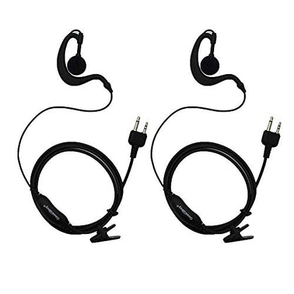 2Pcs G Shape Clip-Ear Walkie Talkie Headset Earpiece with Mic is Compatible with Midland LXT118 GXT1000VP4 LXT500VP3 LXT600VP3 LXT380 2-pin