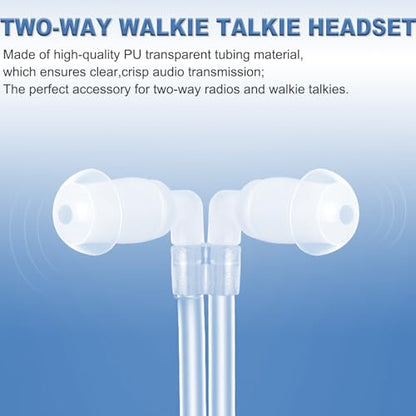 Replacement Acoustic Coil Tube for Two Way Radio Earpiece Motorola Kenwood Walkie Talkie Headset with 2 Mushroom Head Earplugs and 2 Medium Soft Silicone Earmold - size: ATEE-22