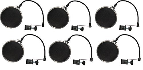 Audio2000'S AWS4075 6-Pack Premium Double-Screen Layer Microphone Pop Filter