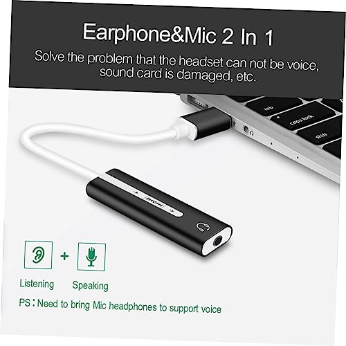 Hemoton Built Sound Card USB Surround Sound Microphone Earphone for Easy Volume