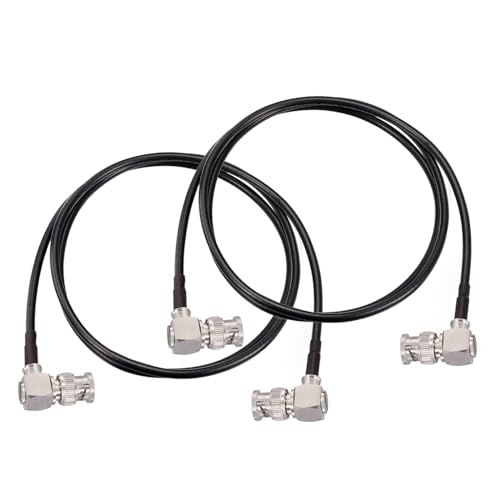 Superbat 3G/6G/12G SDI Cable 3ft 75 Ohm Thin BNC Video Cable Right Angle | Precision Flexible Belden 1855a SDI Jumper Support HD-SDI/3G-SDI/4K/8K Monitor Surveillance Camera CCTV System - size: 3ft, style: 2pcs right angle to right angle