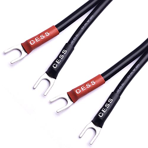 CNCESS Small Spade Fork to 1/4 in TS Speaker Adapter, 12AWG - size: Small Spade