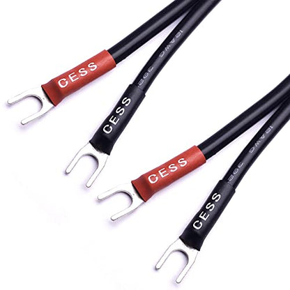 CNCESS Small Spade Fork to 1/4 in TS Speaker Adapter, 12AWG - size: Small Spade