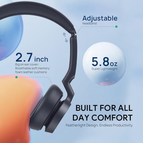Yealink UH46 Wired Headset,USB-C/A,3-Mic AI Noise Cancelling,Inline Control | Dual-Ear Headphones,Teams/Zoom Certified,Plug & Play for PC/Laptop/Phone, 7ft Cable, Call Center, Work from Home, Dynamic EQ