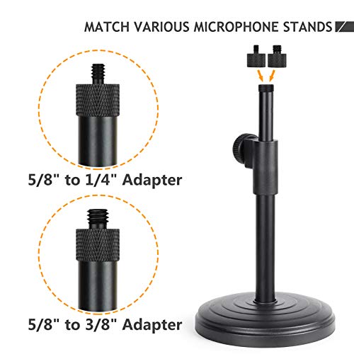 Mic Screw Adapter - 5/8 to 1/4 & 5/8 to 3/8 Adapter Set for Microphone Stand to Tripod and Camera - size: 1/4 & 3/8 Kit