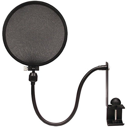 Nady 6-Inch Clamp On Microphone Pop Filter Wind Screen with Flexible Gooseneck and Metal Stabilizing Arm (SPF-1) - style: Upgraded Pop Filter with Stablizing Arm