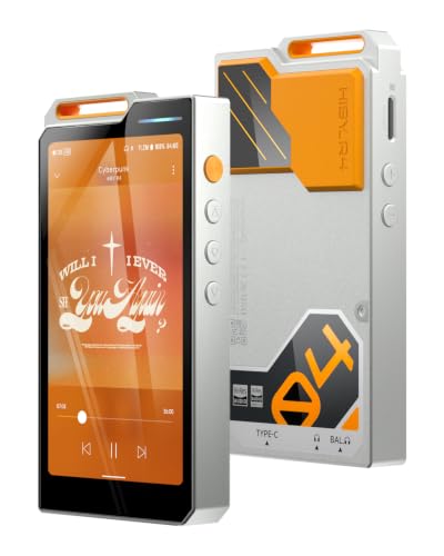 HiBy R4 Android MP3 MP4 Player with Spotify, 4 DAC & Class A Amp, MQA 16X HiFi Lossless Music Player with Bluetooth and WiFi, 3.5mm & 4.4mm Headphone Jack - color: Orange