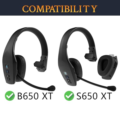 SOULWIT Cooling Earpads for BlueParrott B650/S650(650XT) Noise Cancelling Bluetooth Headset, Ear Pads Cushions with High-Density Foam - CG Black