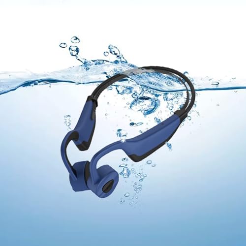 Open Ear Bone Conduction Headphones Underwater Headphones For Swimming Bone Conduction Earbuds Bone Conduction Headphones Bluetooth 5.3 Open Ear Headphones Sports Earphones With Mic Ipx8 Waterproof - color: Blue