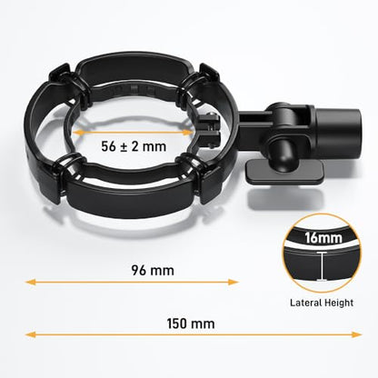MAONO PD200XS/PD200X Shock Mount - Reduces Vibration Noise | Removable Shock Mount for Microphones with a Diameter of about 56mm/2.2 Inches, Black