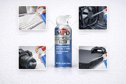 MPD Air Blaster Pro Compressed Air Duster for Electronics & Computers – High-Pressure Canned Air Cleaner for Keyboards, PCs, Cameras & Office Equipment – (2-Pack) - size: 2-Pack