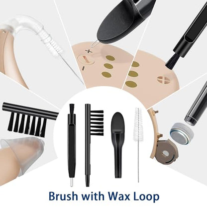 Hearing Aid Cleaning Kit, ARRITZ 11pcs Hearing Amplifier Cleaning Tools with Brushes and Case