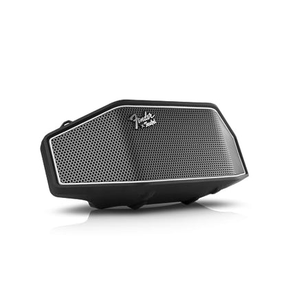 Fender x Teufel ROCKSTER CROSS Portable Wireless Bluetooth Speaker – Rugged, Waterproof, 16 Hours of Battery, Powerful Stereo Sound, Subwoofer, Built-in Power Bank, Fender Guitar Strap (Black & Steel)