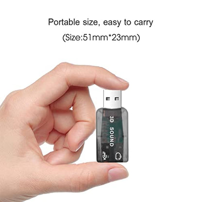 USB to 3.5mm Adapter USB 2.0 to Aux Mic Headphone External 3D Sound Card HFR8103 Chip for PC